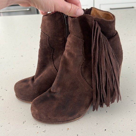Jeffrey Campbell - Brown Suede Fringe Booties - Picture 4 of 6